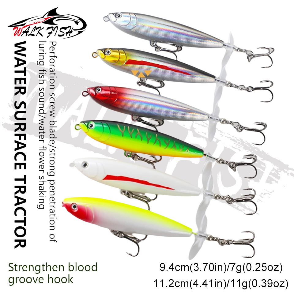 WALK FISH طُعم دوّار 7 جم/11 ج - مراجعة Fishing Lure Popper وسعره
