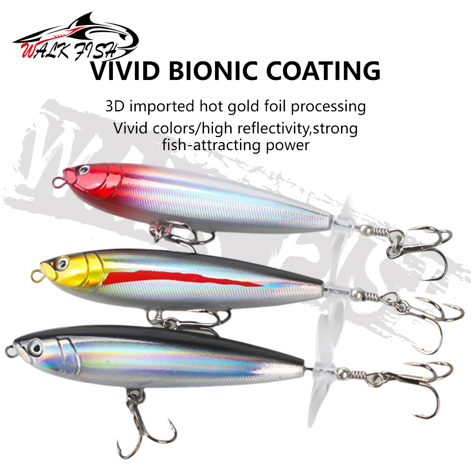 WALK FISH طُعم دوّار 7 جم/11 ج - مراجعة Fishing Lure Popper وسعره