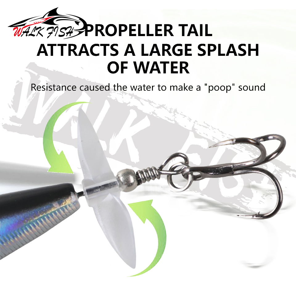 WALK FISH طُعم دوّار 7 جم/11 ج - مراجعة Fishing Lure Popper وسعره