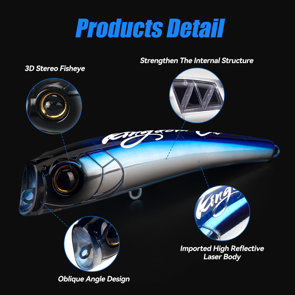 طُعم KINGDOM GT Topwater Poppe - مراجعة Fishing Lure Popper وسعره
